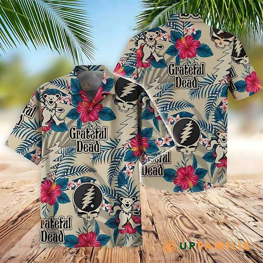 Grateful Dead Grateful Dead Logo Pattern Hawaiian Shirt - Moonbestprint