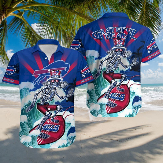 Buffalo Bills Grateful Dead Hawaiian Shirt - Moonbestprint