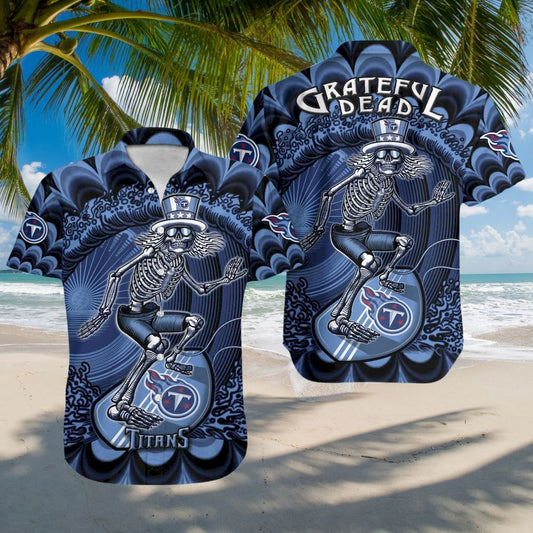 Tennessee Titans Grateful Dead Hawaiian Shirt - Moonbestprint