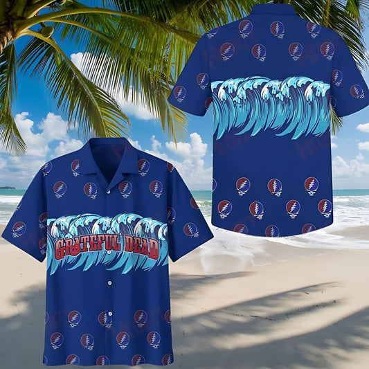 Sunrug Grateful Dead Blue Hawaiian Shirt - Moonbestprint