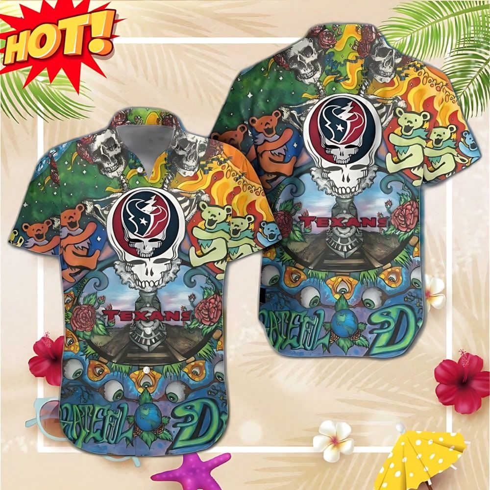 Houston Texans Grateful Dead Hawaiian Shirt - Moonbestprint