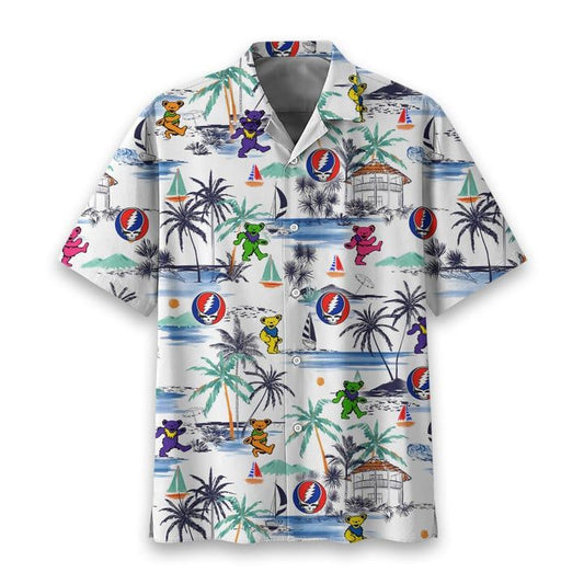 Grateful Dead Dancing Bears Beach Hawaiian Shirt - Moonbestprint