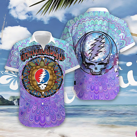 Grateful Dead Mandala Skull Hawaiian Shirt - Moonbestprint
