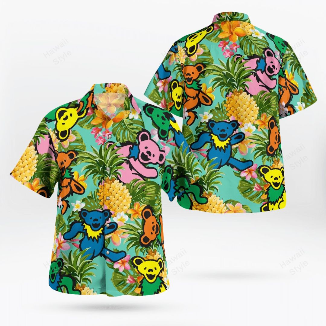 Pineapple Paradise Dancing Bears Grateful Dead Hawaiian Shirt – Moonbestprint