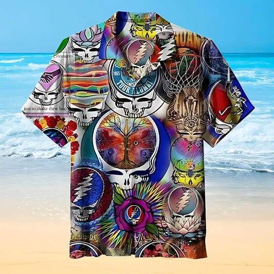 Cosmic Skull Montage Grateful Dead Hawaiian Shirt - Moonbestprint