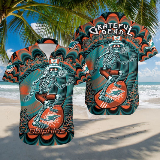 Miami Dolphins Grateful Dead Hawaiian Shirt – Moonbestprint