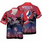 Grateful Dead Red & Purple Sunset Palm Trees Hawaiian Shirt – Moonbestprint