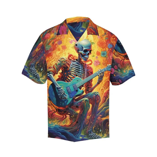 Grateful Dead Skelton Guitar Player Hawaiian Shirt - Moonbestprint