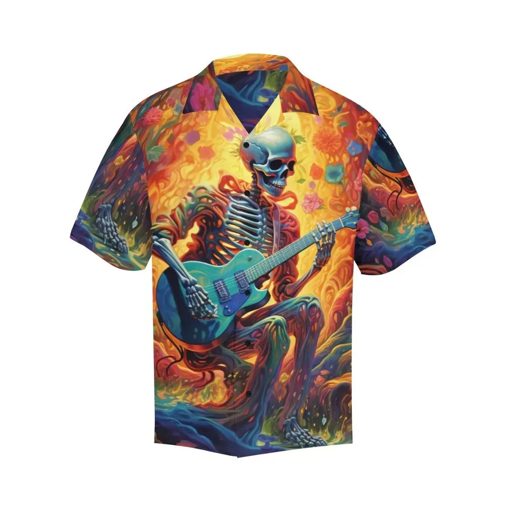 Grateful Dead Skelton Guitar Player Hawaiian Shirt – Moonbestprint