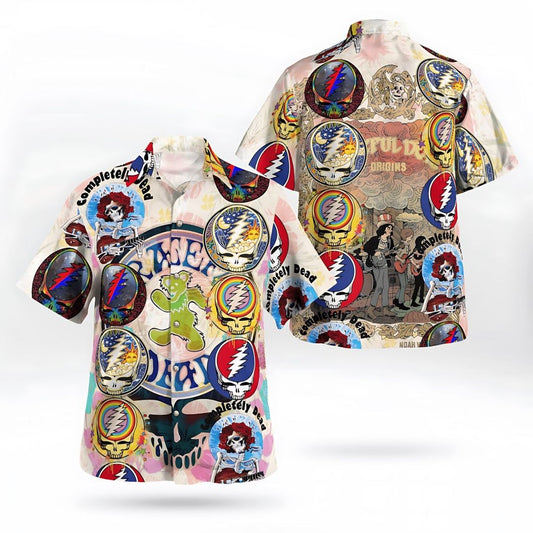 Grateful Dead Vintage Collage Hawaiian Shirt - Moonbestprint