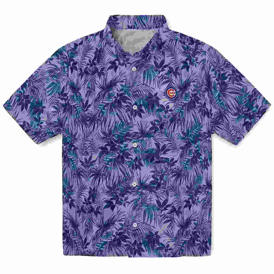 Chicago Cubs Leafy Pattern Blue Aloha Hawaiian Shirt - Moonbestprint