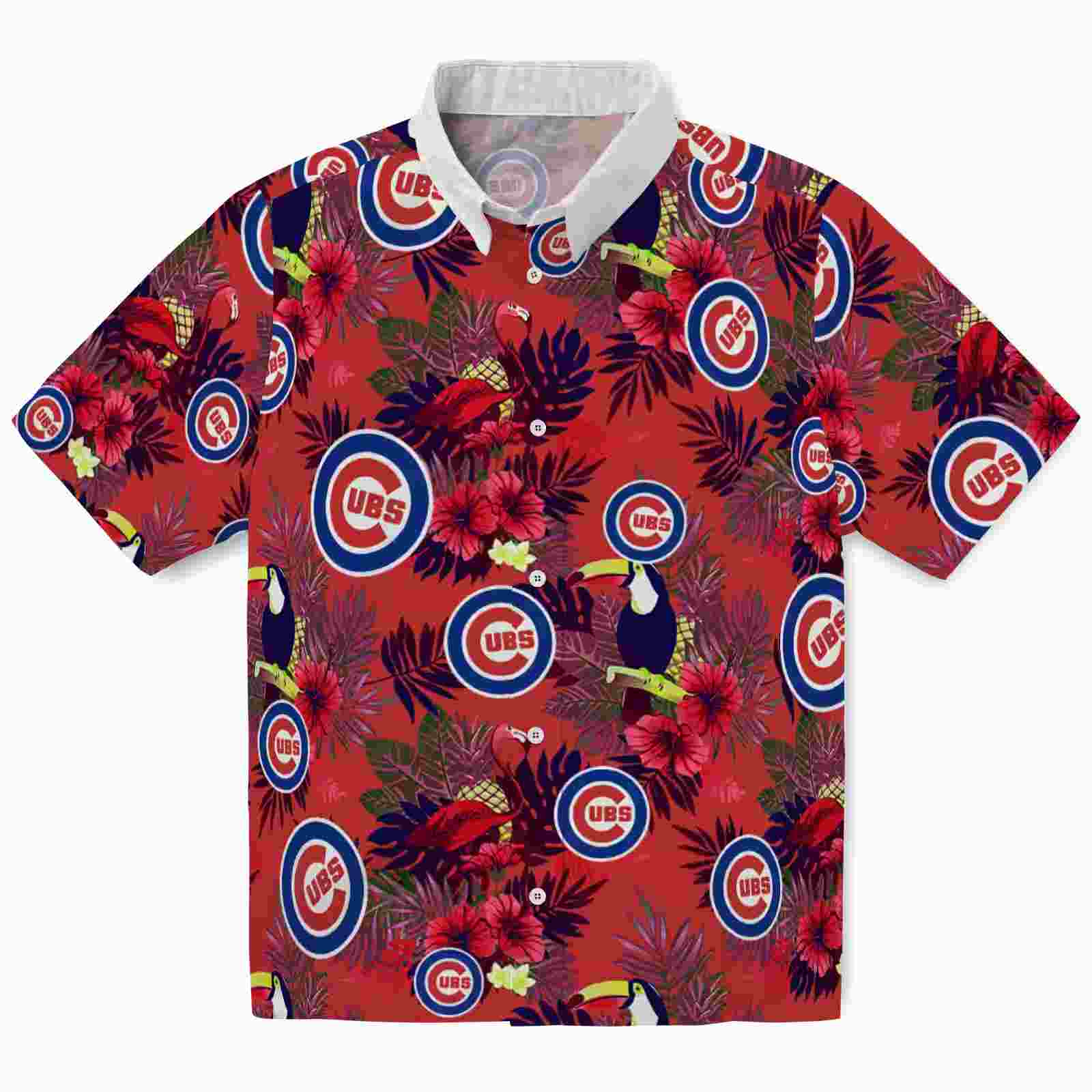 Chicago Cubs Floral Toucan Blue Red Aloha Hawaiian Shirt – Moonbestprint