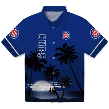 Chicago Cubs Beach Sunset Blue Black Aloha Hawaiian Shirt – Moonbestprint
