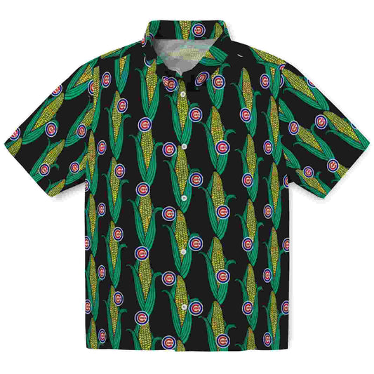 Chicago Cubs Corn Motifs Black Green Aloha Hawaiian Shirt - Moonbestprint