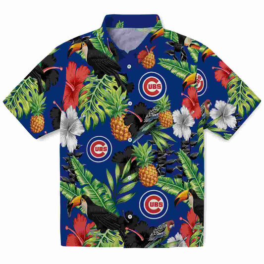 Chicago Cubs Toucan Hibiscus Pineapple Blue Green Aloha Hawaiian Shirt - Moonbestprint