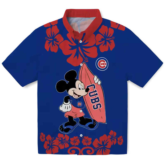 Chicago Cubs Surfing Mickey Blue Aloha Hawaiian Shirt - Moonbestprint