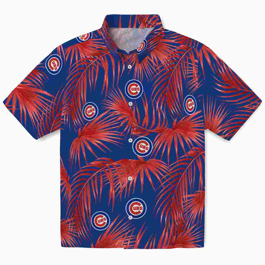 Chicago Cubs Leafy Palms Blue Aloha Hawaiian Shirt - Moonbestprint