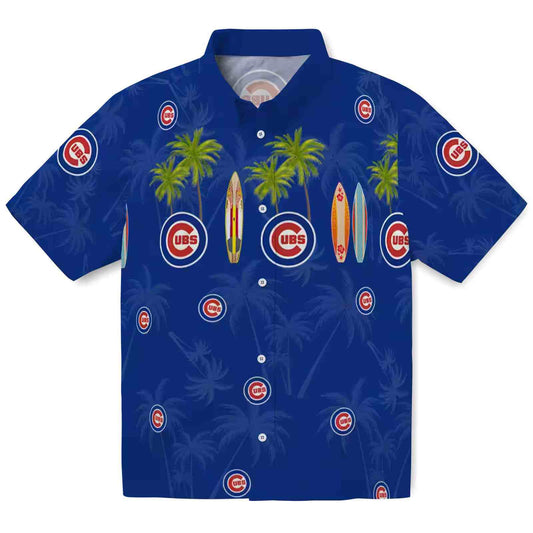 Chicago Cubs Surfboard Palm Blue Aloha Hawaiian Shirt - Moonbestprint