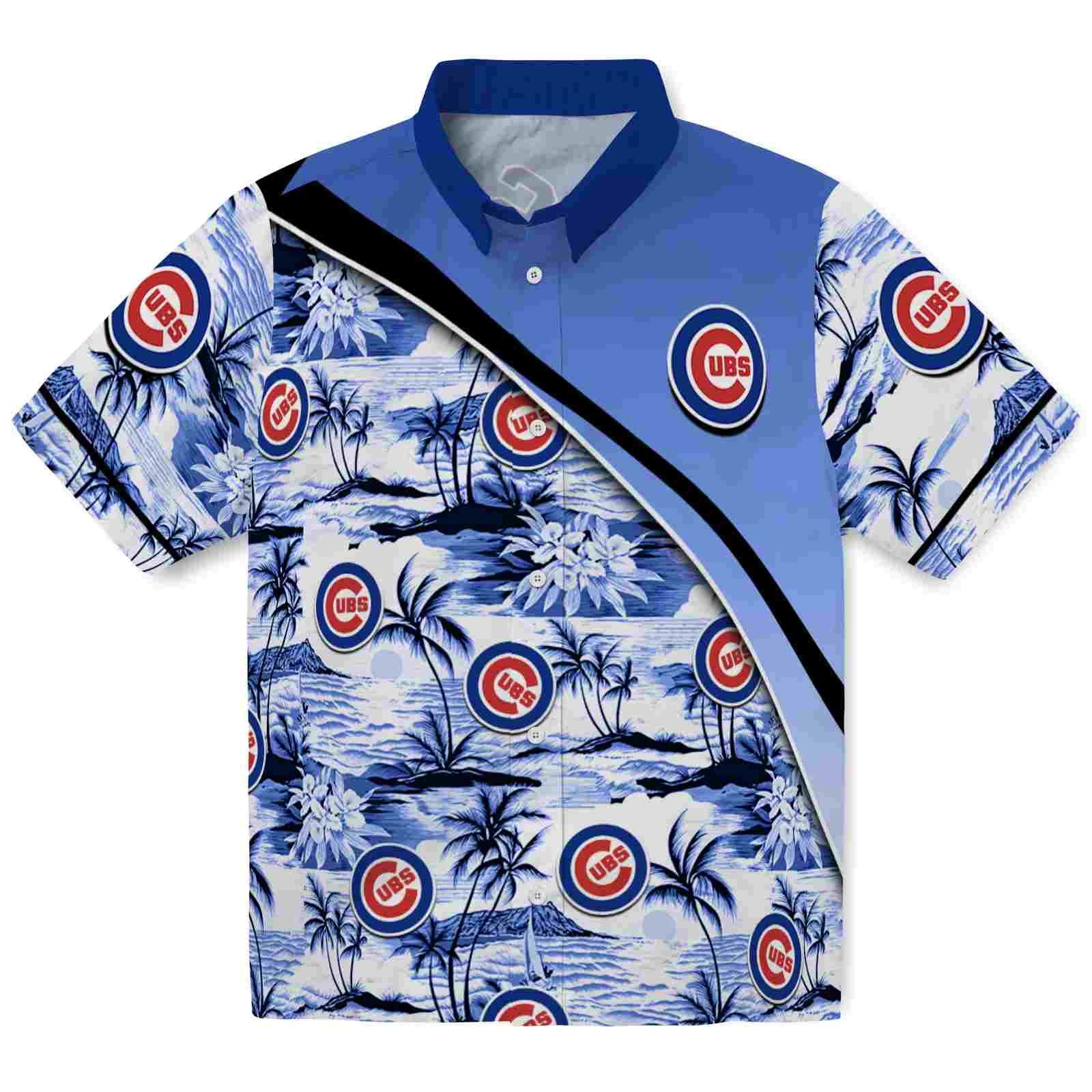 Chicago Cubs Sunset Palms Blue White Aloha Aloha – Moonbestprint