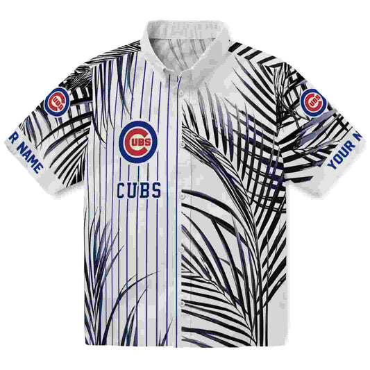 Chicago Cubs Palm Stripes Blue Black White Aloha Hawaiian Shirt – Moonbestprint