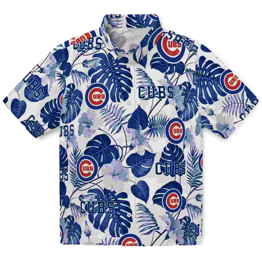 Chicago Cubs Tropical Plants Blue White Aloha Hawaiian Shirt - Moonbestprint