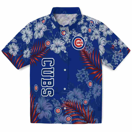 Chicago Cubs Hibiscus Print Blue Aloha Hawaiian Shirt - Moonbestprint