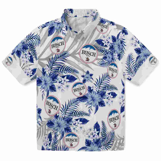 Chicago Cubs Hibiscus Palm Leaves Blue White Aloha Hawaiian Shirt - Moonbestprint