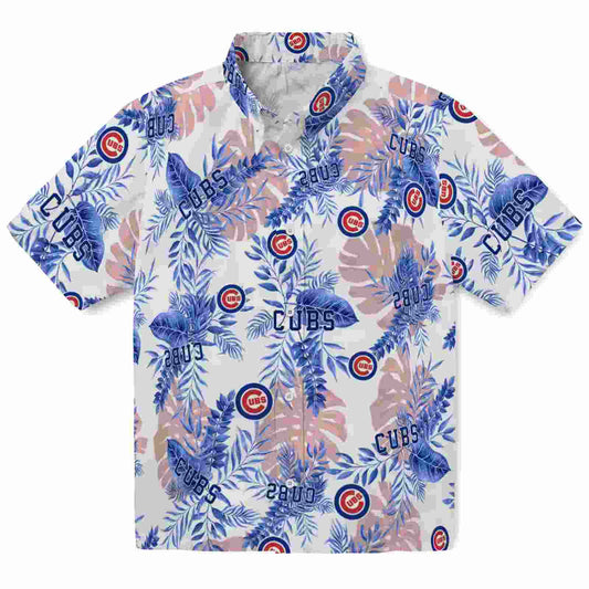 Chicago Cubs Tropical Leaves White Aloha Hawaiian Shirt - Moonbestprint