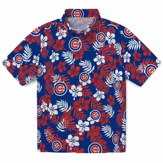 Chicago Cubs Tropical Floral Blue Aloha Hawaiian Shirt - Moonbestprint