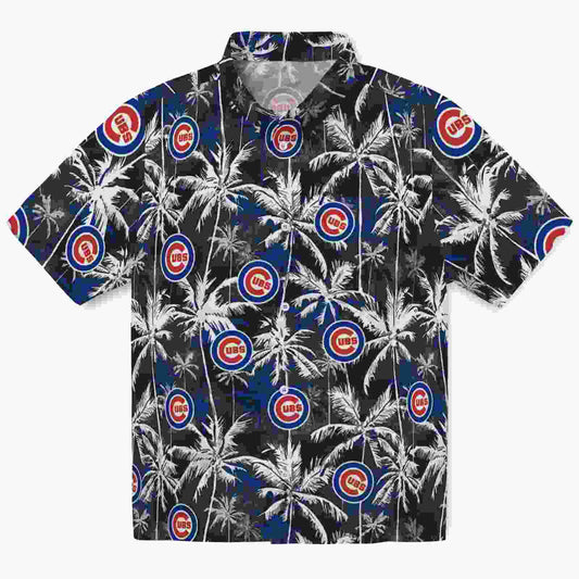 Chicago Cubs Palm Pattern Blue Black Aloha Hawaiian Shirt – Moonbestprint