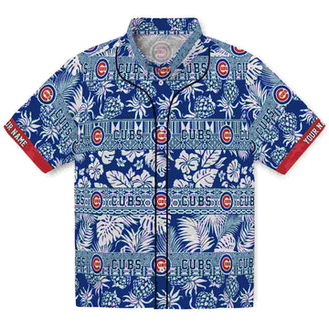 ized Chicago Cubs Tribal Stripes Blue White Aloha Hawaiian Shirt – Moonbestprint