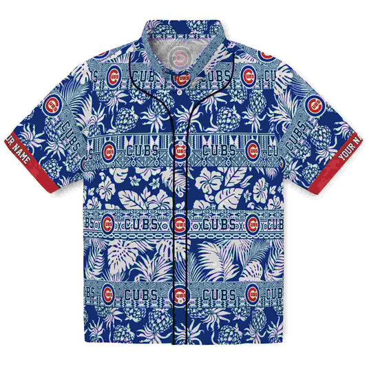 ized Chicago Cubs Tribal Stripes Blue White Aloha Hawaiian Shirt – Moonbestprint