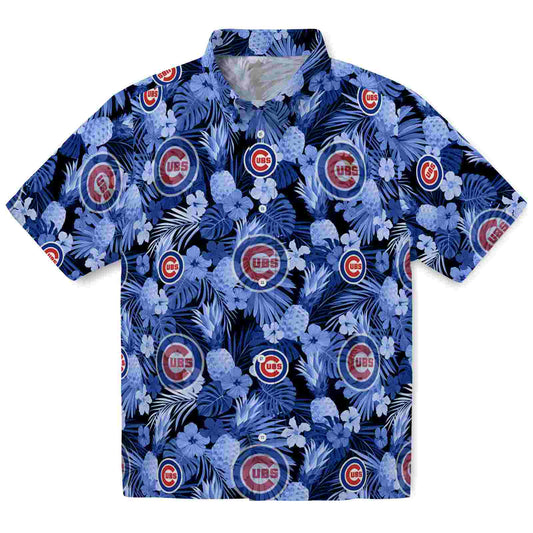 Chicago Cubs Floral Pineapple Blue Aloha Hawaiian Shirt - Moonbestprint