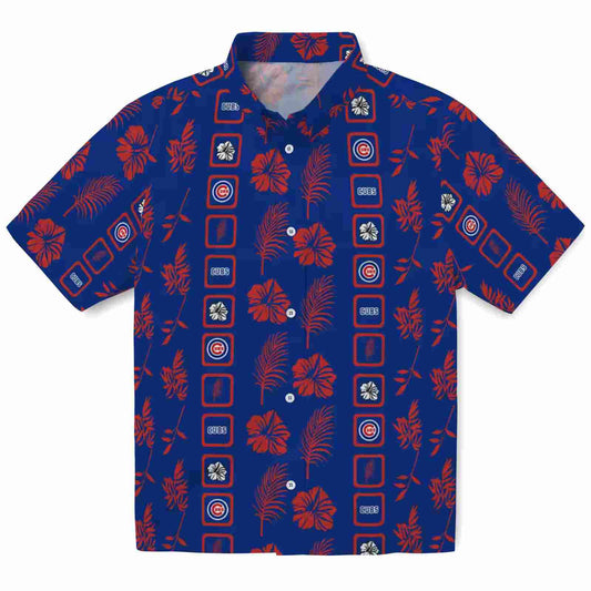 Chicago Cubs Framed Floral Blue Aloha Hawaiian Shirt - Moonbestprint
