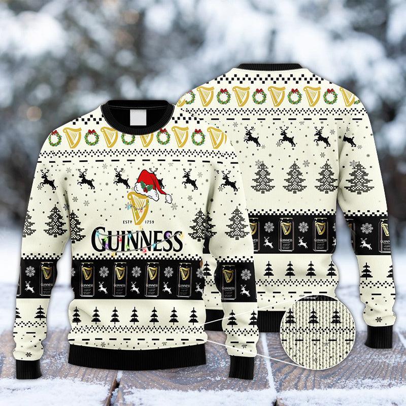 Guinness Reindeer Snowy Night Ugly Sweater – Moonbestprint