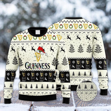 Guinness Reindeer Snowy Night Ugly Sweater – Moonbestprint