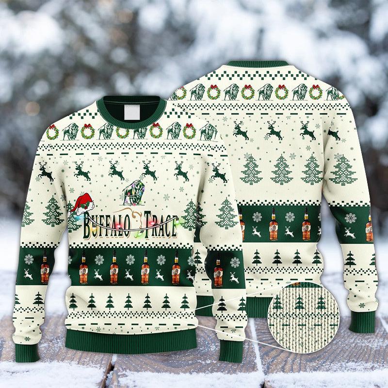Buffalo Trace Bourbon Reindeer Snowy Night Ugly Sweater – Moonbestprint