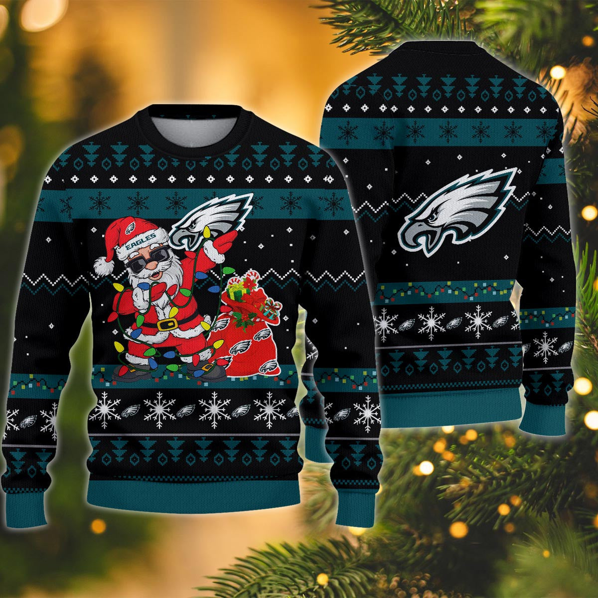 Philadelphia Eagles Santa Claus Ugly Christmas Sweater – Moonbestprint