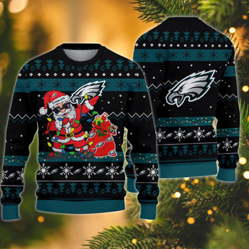 Philadelphia Eagles Santa Claus Ugly Christmas Sweater – Moonbestprint