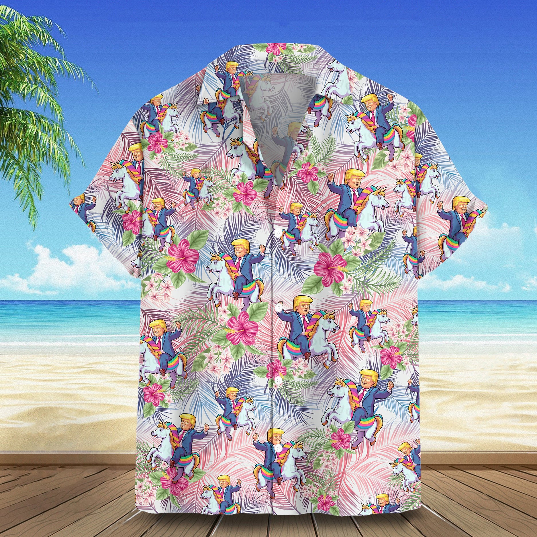 2026 Hawaiian Shirt Riding Unicorn Funny Aloha Shirt Gifts For Husband – Moonbestprint