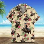 Riding Rhino Hawaiian Shirt Support For Men's Button Down Summer Shirts – Moonbestprint