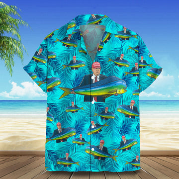 With Fish Hawaiian Shirt Make America Great Again 2026 Tropical Shirt Gifts For Dad – Moonbestprint