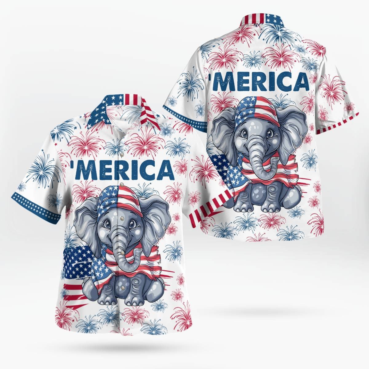 Elephant Hawaiian Shirt Unisex Streetwear Unique Gifts For Husband Dad – Moonbestprint