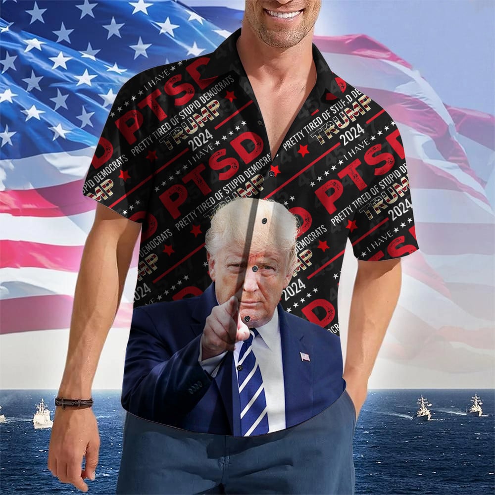 2026 I Have PTSD Pretty Tired Of Stupid Democrat Hawaiian Shirt FJB 2026 Merch – Moonbestprint