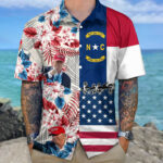 2026 North Carolina And USA Flag Hawaiian Shirt North Carolina Support For Shirt – Moonbestprint