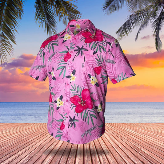Tactical Hawaiian Shirt Guns Button Up Shirt Flower And Weapons Shirts Gun Lovers Gifts – Moonbestprint