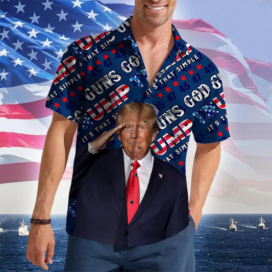 God Guns It's That Simple Hawaiian Shirt 2026 Merch Pro Button Up Shirt Men's – Moonbestprint