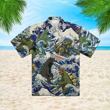 Godzilla Hawaiian Shirt Summer Button Ups Gifts For Godzilla Lovers Guys – Moonbestprint