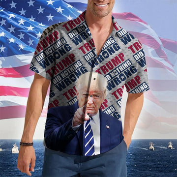 Did Nothing Wrong Hawaiian Shirt Pro 2026 Patriotic Button Up Shirt Gift For Father – Moonbestprint