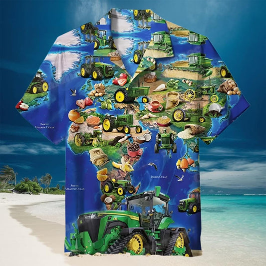 John Deere Hawaiian Shirt Tractor Button Up Shirts For Summer Gift Ideas For Farmers – Moonbestprint